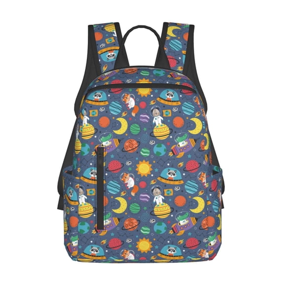 Xecao Cartoon Space print Backpack For women men Aesthetic Lightweight Travel Daypack Simple Cute Backpack For Bookbag