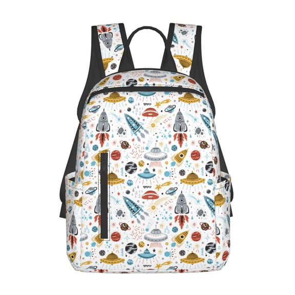 Xecao Cartoon Space print Backpack For women men Aesthetic Lightweight Travel Daypack Simple Cute Backpack For Bookbag