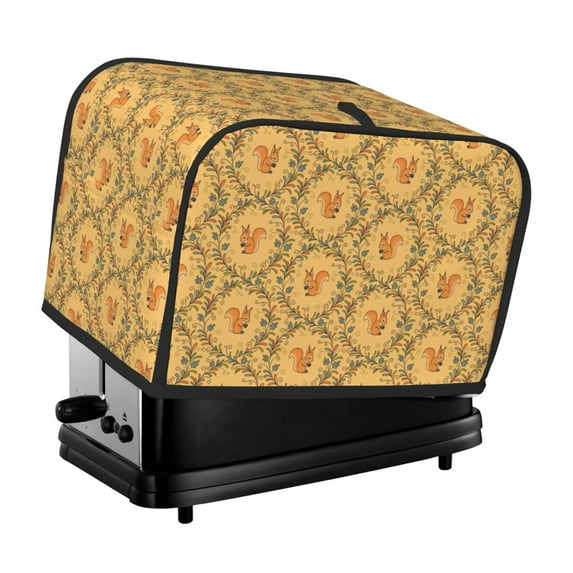 Xecao Cartoon Squirrel Print 2 Slice Toaster Cover with Pockets, Small Appliance Cover, Dust and Fingerprint Protection, Machine Washable
