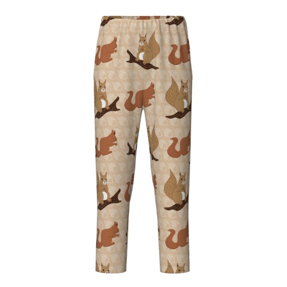 Xecao Cartoon Squirrel Print Teenagers' Pajama Pants Long Sleep Pants Soft Elastic Waist Pajama Bottoms Elastic waist with 2 Pockets 5-16 Years-Small