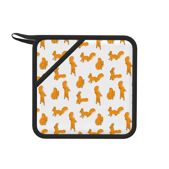 Xecao Cartoon Squirrel for Silicone Trivet Mats - Heat Resistant Pot Holders, Multipurpose Non-Slip Hot Pads