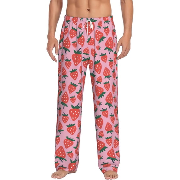 Xecao Cartoon Strawberry Men's Straight Lounge Pajama Pants: The Ultimate in Comfortable Sleepwear