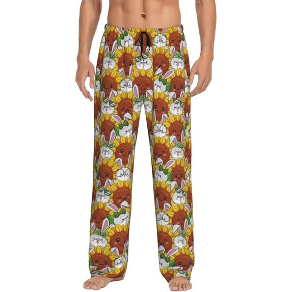 Xecao Cartoon Sunflowers Men's Straight Lounge Pajama Pants: The Ultimate in Comfortable Sleepwear