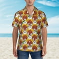 thumbnail image 1 of Xecao Cartoon Sunflowers print Hawaiian shirt - a stylish short-sleeve button-down for men, perfect for casual beach and tropical outings., 1 of 9