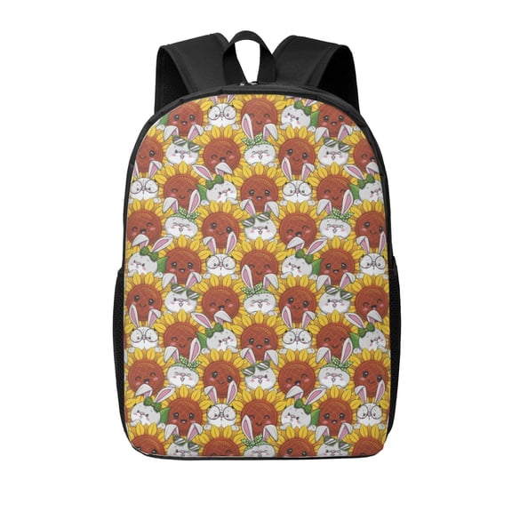Xecao Cartoon Sunflowers print Travel Backpack, Large Computer Backpack for Men Women, College School Rucksack Book Bag