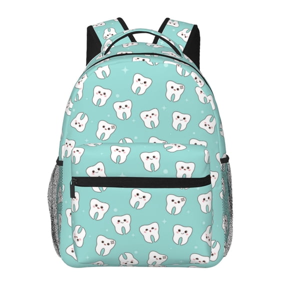 Xecao Cartoon Teeth1 Backpack, a stylish and functional choice for both men and women, is the perfect basic bookbag for college, work, or travel