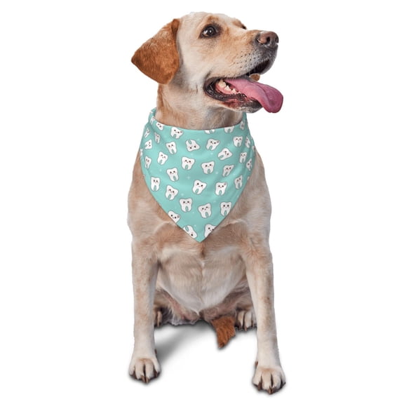 Xecao Cartoon Teeth1 for Pet Bandana - A Stylish Triangle Accessory for Small to Large Dogs, Puppies, and Cats