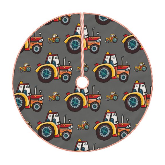 Xecao Cartoon Tractor Pattern Christmas Tree Skirt Holiday Part Decorations for Christmas Tree, Farmhouse Christmas Decor Xmas Holiday Home Party Decorations-30"