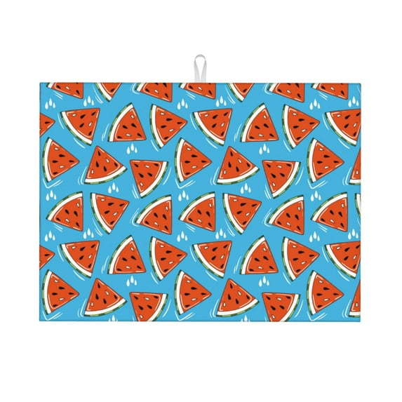 Xecao Cartoon Watermelon patten Microfiber Dish Drying Mat,Absorbent Dish Drainer Kitchen Counter,Super Absorbent Dish Drying Pads 18×24 Inch