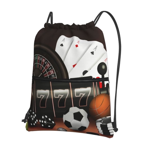 Xecao Casino And Sports for Drawstring Bags,Pull String Backpack Bags,String Bag Sackpack