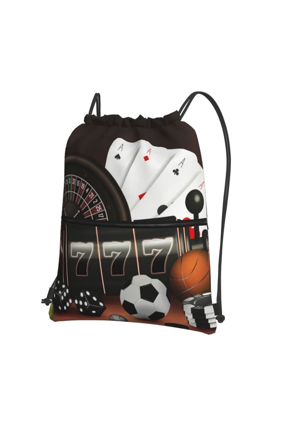 Casino And Sports for Drawstring Bags,Pull String Backpack Bags,String Bag Sackpack