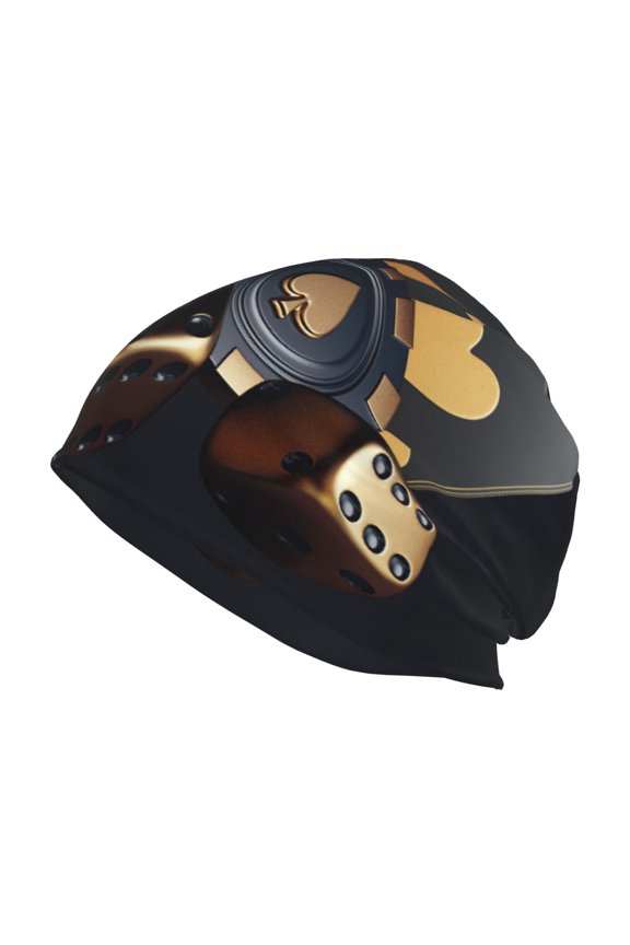 Casino Cards Poker Print Knit Hat,Winter Beanie for Men Women, Beanie Soft Warm Ski Stocking Cuffed Cap