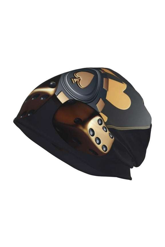 Casino Cards Poker Print Knit Hat,Winter Beanie for Men Women, Beanie Soft Warm Ski Stocking Cuffed Cap