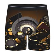Xecao Casino Cards Print Boxer Briefs for Mens Stretch Moisture-Wicking Underwear, Mid-Rise Classics breathable fabric