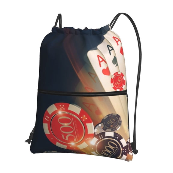 Xecao Casino Poker Chips for Drawstring Bags,Pull String Backpack Bags,String Bag Sackpack