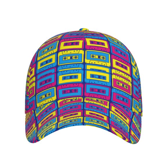 Xecao Cassette Tapes for Baseball Cap: Unisex, crafted from classic polyester twill fabric, featuring a soft unconstructed design