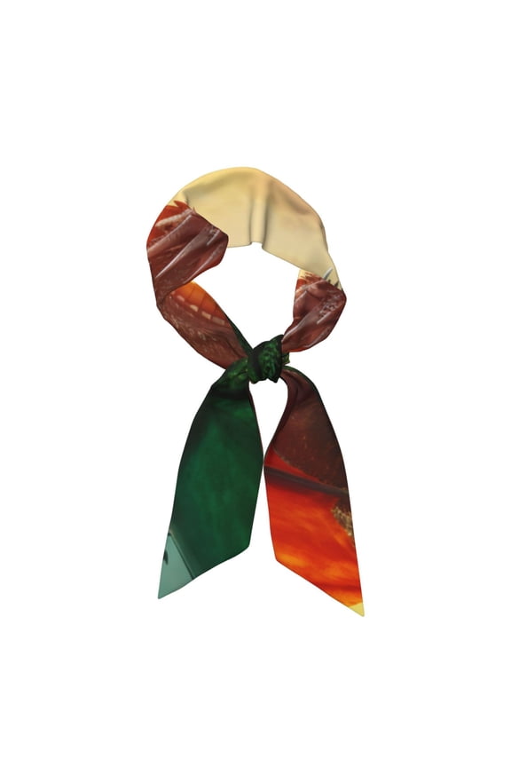 Castle Red Green Sky Dragon Pattern Large Satin Head Scarf - Satin Hair Scarves Silk Bandana Scarf Headscarf Silk Feeling Scarf for Women