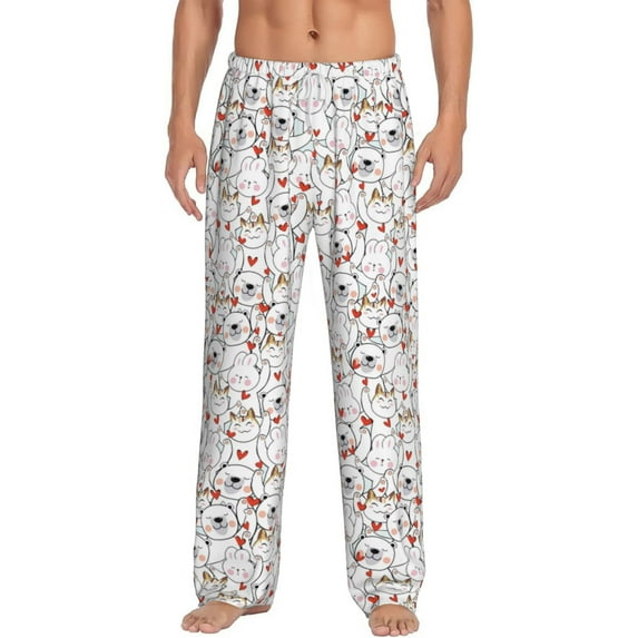 Xecao Cat Bear Rabbit Men's Straight Lounge Pajama Pants: The Ultimate in Comfortable Sleepwear