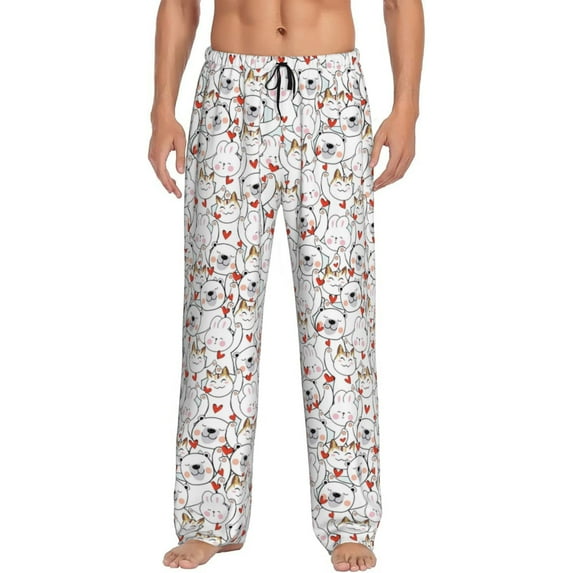 Xecao Cat Bear Rabbit Men's Straight Lounge Pajama Pants: The Ultimate in Comfortable Sleepwear
