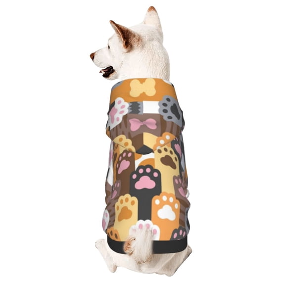 Xecao Cat Paw (2) Pattern Sweatshirts Winter Pet Dog Hoodie Puppy Coat Dog Sweaters Dog Clothes with Hat Dog Clothes Costume Outfit,Small Pets Wear-Small
