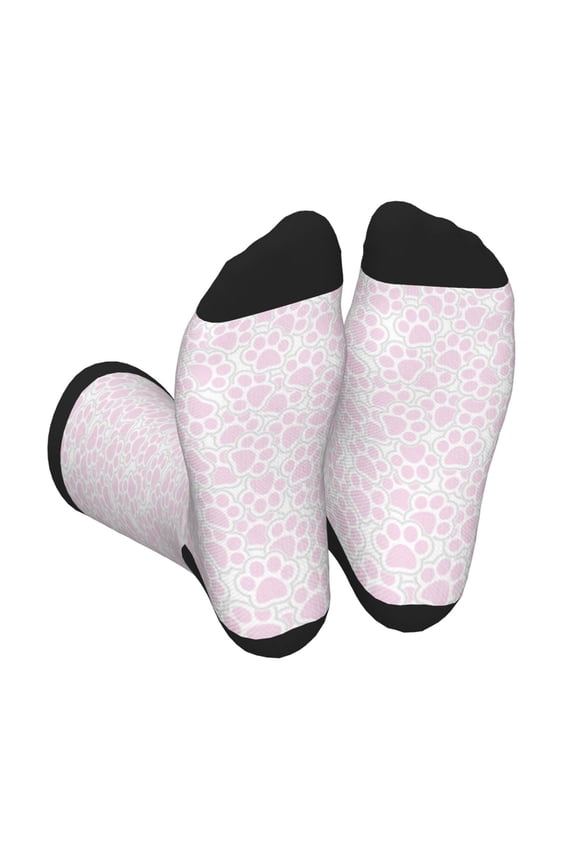 Cat Paw Print Crew Socks for Men and Women, Men's Soft Moisture-wicking Sock