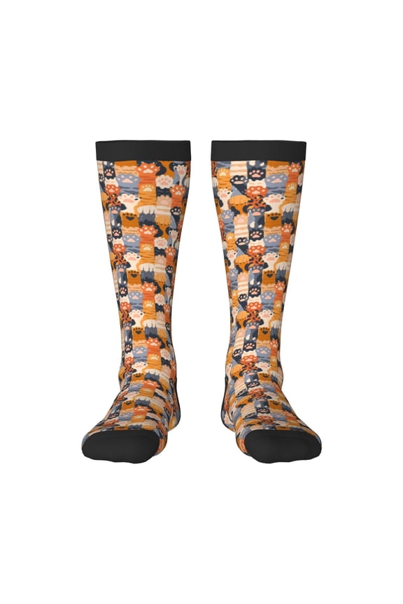 Cat Paws Print Compression Socks for Both Men And Women for Running, Travel, Flight, Nurse