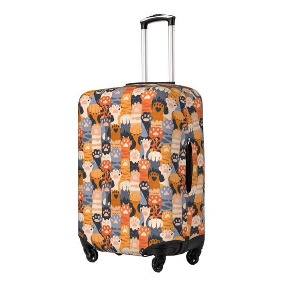 Xecao Cat Paws Print Elastic Luggage Cover, Double-sided Print , Perfect for Travel, Business, and Daily Use (Suitcase Not Included)-Small