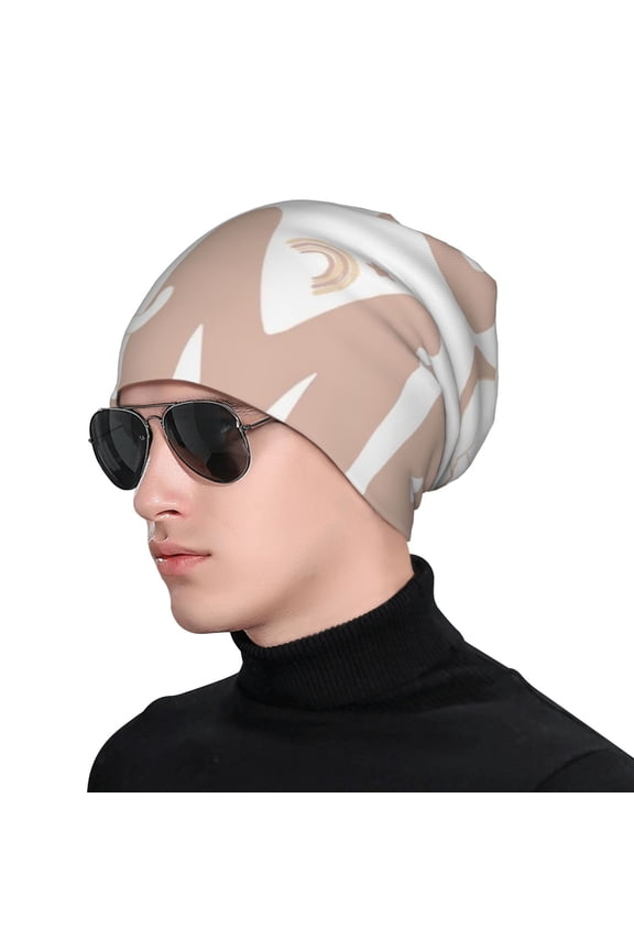 Cat Yoga Time Print Beanie Knitted Hat for Men Women, Winter Fashion Knit Cuffed Caps Unisex