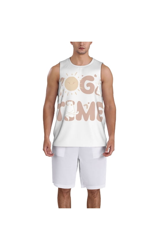Cat Yoga Time print basketball shirt for both men and women, a unisex basketball jersey perfect for theme parties-4X-Large