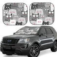 thumbnail image 1 of Xecao Cats Group for Foldable Car Sun Shades (2-Pack) offer sun protection with an easy-fold design for convenient windshield shading., 1 of 7