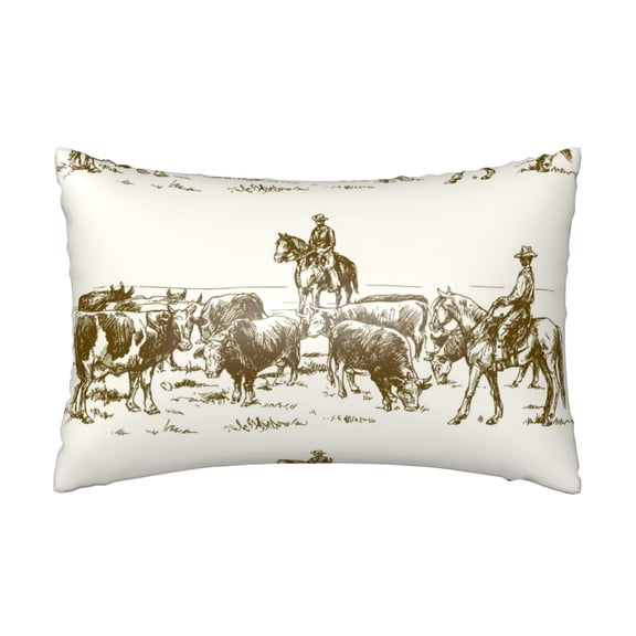 Xecao Cattle Drive By Two Cowboys Pattern Satin Pillowcases for Hair and Skin, Luxurious and Silky Pillow Cases with Envelope Closure, 20x30 Inches