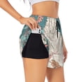 thumbnail image 1 of Xecao Celestial Cat And Flowers for Double-layer Running Short for Women, Perfect for Gym, Tennis, and More, Featuring a Convenient Pocket-Medium, 1 of 7