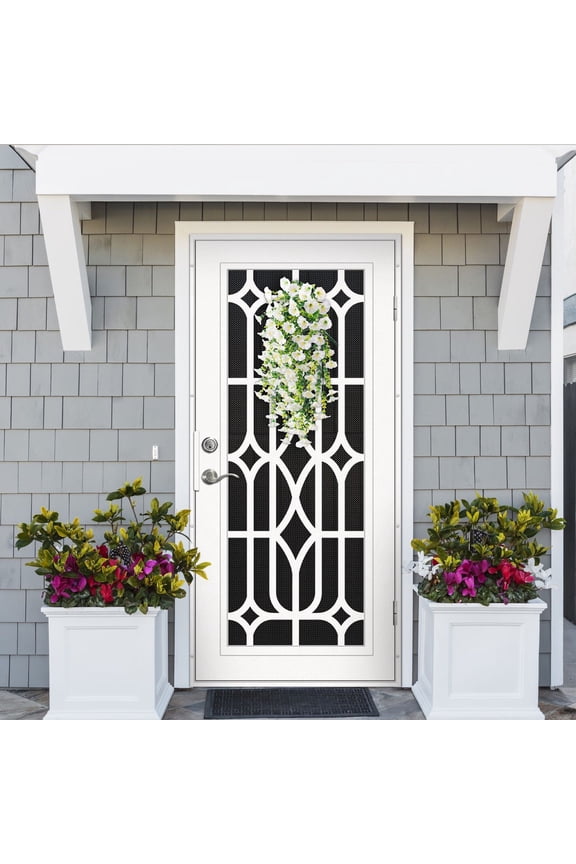 Artificial Rose Vine Hanging Basket 30" Fake Flowers Garland Plastic Ceiling Wall Plants Decoration for Living Room Bedroom Wedding Party Home Decor