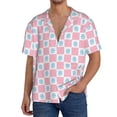 thumbnail image 1 of Xecao Checkerboard With Snowflake Men's Casual Short-sleeved Shirt, a button-up collared shirt with a pocket-3X-Large, 1 of 5