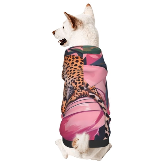 Xecao Cheetah On Toilet Humor Art Pattern Sweatshirts Winter Pet Dog Hoodie Puppy Coat Dog Sweaters Dog Clothes with Hat Dog Clothes Costume Outfit,Small Pets Wear-Large