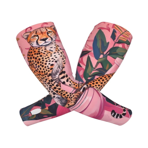 Xecao Cheetah On Toilet Humor Art Print Cooling Arm Sleeves, UPF 50 UV Sun Protection Sports Compression ,Tattoo Cover Up ,Sports Sleeve for Basketball Golf Football