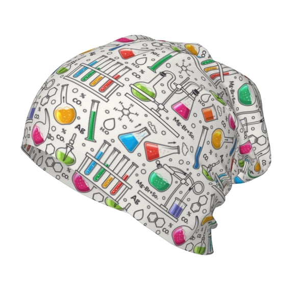 Xecao Chemical Flasks And Test Tubes Print Beanie Hat Toddler Girls Boys, Baby Hats Winter Warm Knitted Thermal, Kids Winter Caps