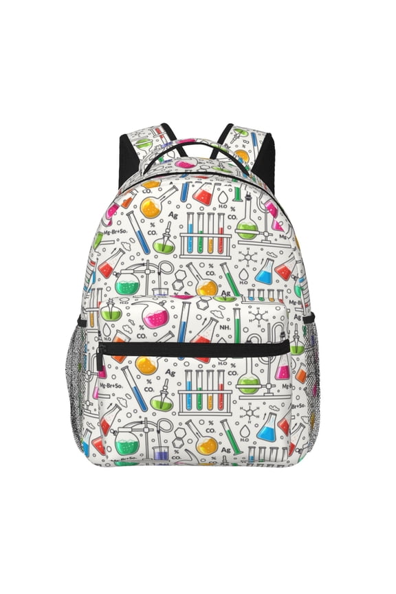 Chemical Flasks And Test Tubes Backpack, a stylish and functional choice for both men and women, is the perfect basic bookbag for college, work, or travel