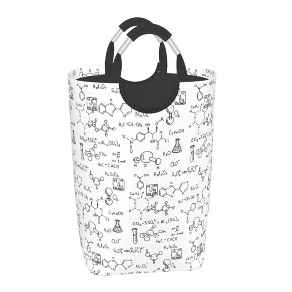 Xecao Chemical Formulas for Laundry Basket,Collapsible Large Laundry Hamper,Wash Bag for Laundry Room, Rolling Laundry Basket with Handles