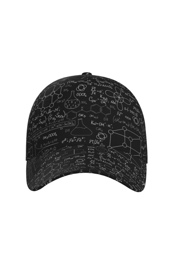 Chemistry Formulas 3 for Baseball Cap: Unisex, crafted from classic polyester twill fabric, featuring a soft unconstructed design