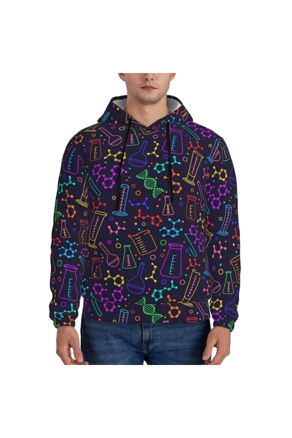 Chemistry Science Pattern Men's Adult Pullover Hoodie,Hooded Sweatshirt-4X-Large