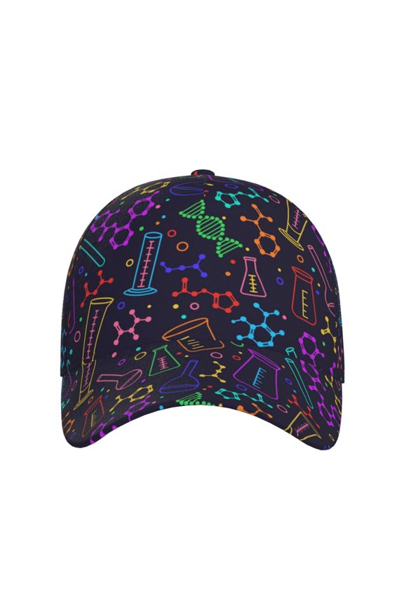 Chemistry Science for Baseball Cap: Unisex, crafted from classic polyester twill fabric, featuring a soft unconstructed design