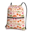thumbnail image 1 of Xecao Cherries And Bows for Drawstring Bags,Pull String Backpack Bags,String Bag Sackpack, 1 of 6