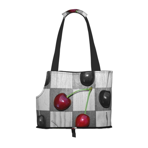 Xecao Cherries laid for Cat Carrier Small Dog Handbag: The Ideal Travel Companion for Your Pet