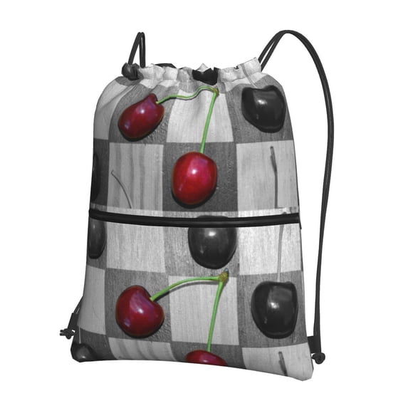 Xecao Cherries laid for Drawstring Bags,Pull String Backpack Bags,String Bag Sackpack