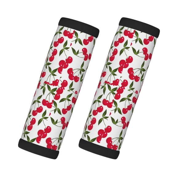 Xecao Cherry_1 Print 2 Pack Luggage Handles Wrap Grips Identifiers Bright Luggage Markers, Unique Travel Essentials,Bright Luggage Markers