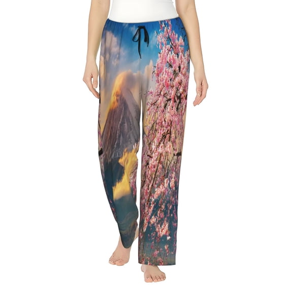 Xecao Cherry Blossoms Women's Straight Lounge Pajama Pants: The Epitome of Relaxed Sleepwear