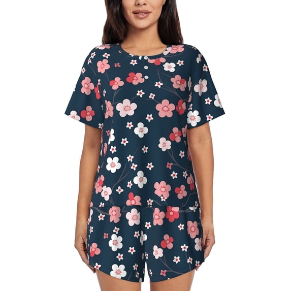 Xecao Cherry Blossoms print Swimsuit for women, Summer-ready, sporty style.Quick-dry fabric. Many sizes & colors.