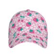 thumbnail image 1 of Xecao Cherry Strawberry for Baseball Cap: Unisex, crafted from classic polyester twill fabric, featuring a soft unconstructed design, 1 of 5