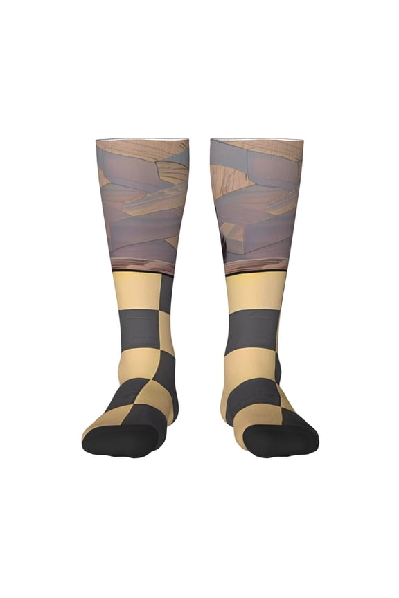 Chess Board With Pawns Print Compression Socks for Both Men And Women for Running, Travel, Flight, Nurse